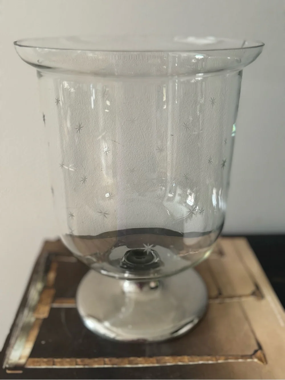 Pottery Barn | Etched Stars Bell Hurricane